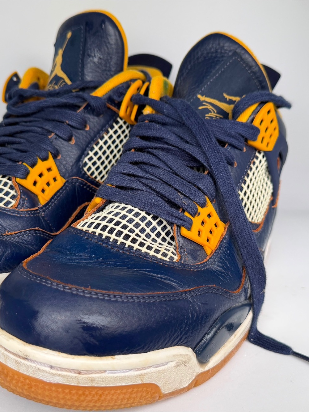 Air Jordan 4 Retro “Dunk From Above” Midnight Navy Gold Size 9 Men’s - Picture 10 of 13